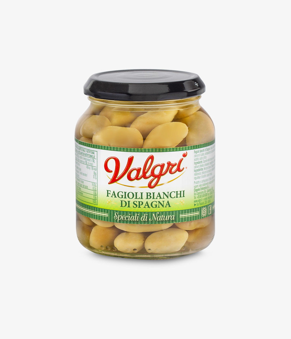 fagioli bianchi di spagna in vetro